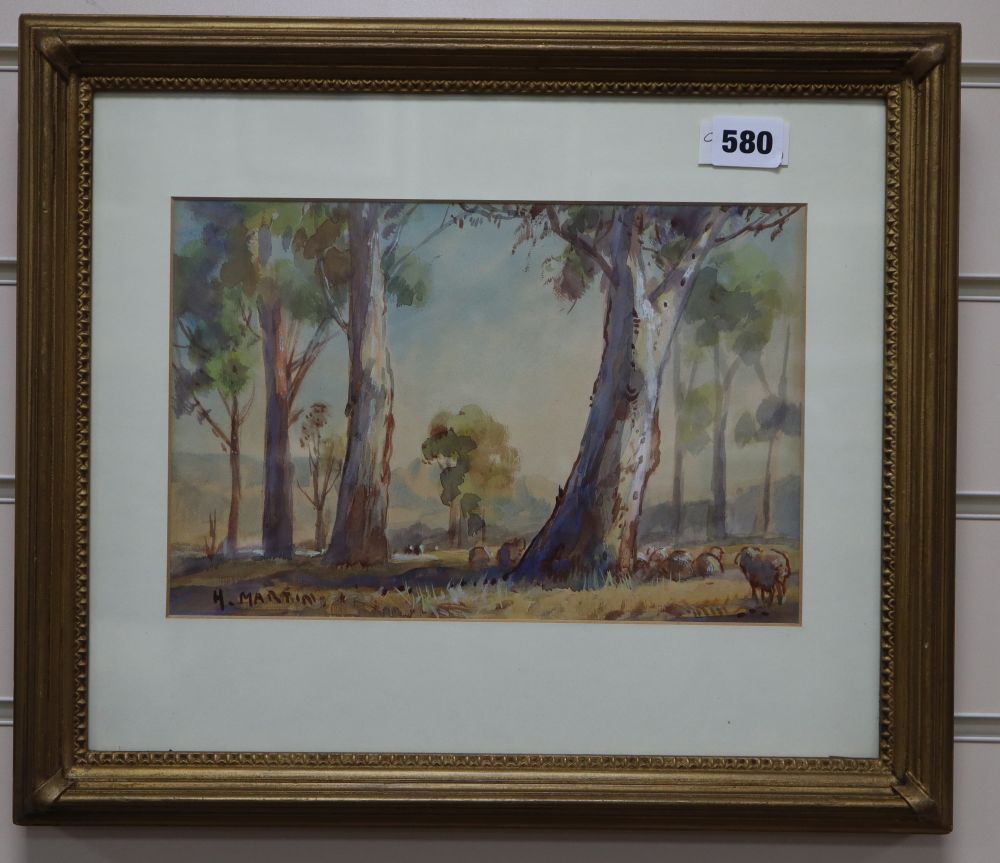 H. Martin, watercolour, Near Orange, New South Wales, signed, 18 x 28cm